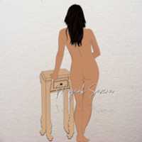 Free download Beautiful Artwork of a Girl from Back free photo or picture to be edited with GIMP online image editor