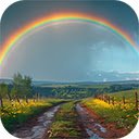 beautiful rainbow appearing end road  screen for extension Chrome web store in OffiDocs Chromium