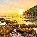 beautiful sunset mountain around beach sea ocean rock  screen for extension Chrome web store in OffiDocs Chromium