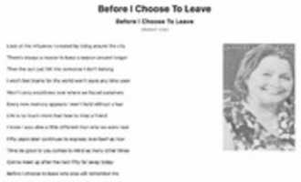 Free download Before I Choose To Leave free photo or picture to be edited with GIMP online image editor