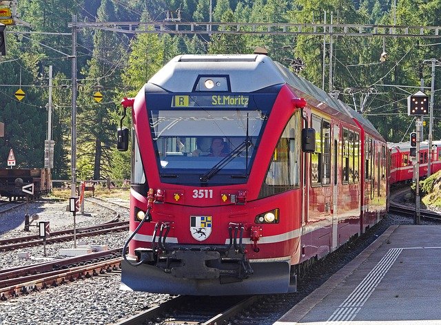 Free download bernina railway pontresina station free picture to be edited with GIMP free online image editor
