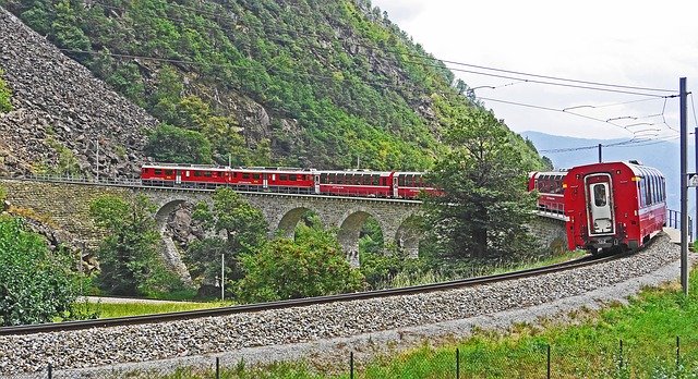 Free download bernina railway sweeping viaduct free picture to be edited with GIMP free online image editor