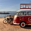 Bicycles and an Old Volkswagen Station Wagon by the Sea  screen for extension Chrome web store in OffiDocs Chromium