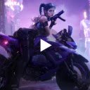 Biker Girl in a Neon World Live Wallpaper  screen for extension Chrome web store in OffiDocs Chromium