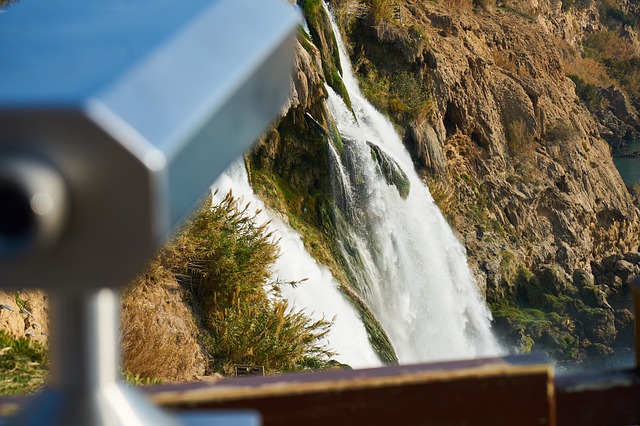 Free download binoculars waterfall view that free picture to be edited with GIMP free online image editor