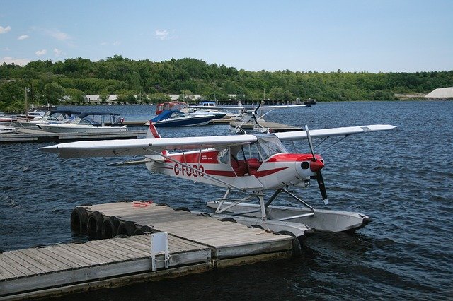 Free download bi plane bi plane small plane water free picture to be edited with GIMP free online image editor