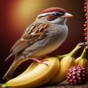 Bird perching on banana wallpaper  screen for extension Chrome web store in OffiDocs Chromium