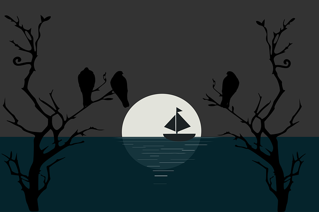 Free download Birds Moon Moonlight -  free illustration to be edited with GIMP free online image editor