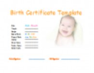 Free download Birth Certificate Template DOC, XLS or PPT template free to be edited with LibreOffice online or OpenOffice Desktop online