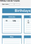 Libreng download na template ng Birthday Calendar DOC, XLS o PPT na libreng i-edit gamit ang LibreOffice online o OpenOffice Desktop online