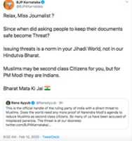 Free download BJP Karnataka tweet targeting Indian Journalist Rana Ayyub free photo or picture to be edited with GIMP online image editor