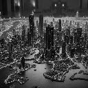 Black and White Miniature City at Night  screen for extension Chrome web store in OffiDocs Chromium