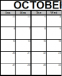 Kostenloser Download Blank Oktober 2019 Kalender DOC-, XLS- oder PPT-Vorlage zur kostenlosen Bearbeitung mit LibreOffice online oder OpenOffice Desktop online