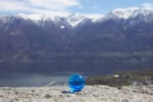 Free download Blue Ball and Mountains free photo or picture to be edited with GIMP online image editor