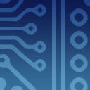 Blue Circuitry Hardware Theme  screen for extension Chrome web store in OffiDocs Chromium