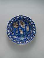 Free download Blue-ground Dish with Floral Design free photo or picture to be edited with GIMP online image editor