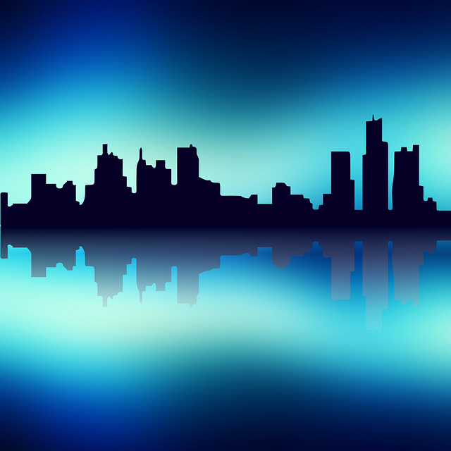 Free download Blue Night City -  free illustration to be edited with GIMP free online image editor