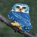 Blue owl wallpaper  screen for extension Chrome web store in OffiDocs Chromium