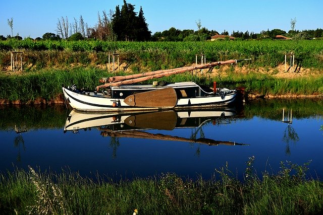 Free download boat sailboat canal du midi france free picture to be edited with GIMP free online image editor
