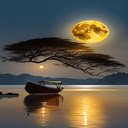 Boat under the moon and sun wallpaper  screen for extension Chrome web store in OffiDocs Chromium