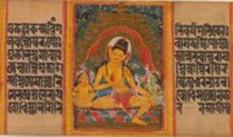 Descarga gratuita Bodhisattva Maitreya, Hoja de un manuscrito Ashtasahasrika Prajnaparamita (Perfección de la sabiduría) disperso Foto o imagen gratis para ser editada con el editor de imágenes en línea GIMP
