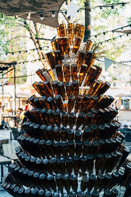 Free download bottles christmas tree art free picture to be edited with GIMP free online image editor