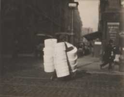 Free download Boy carrying hats. Blee[c]ker St., N.Y. free photo or picture to be edited with GIMP online image editor