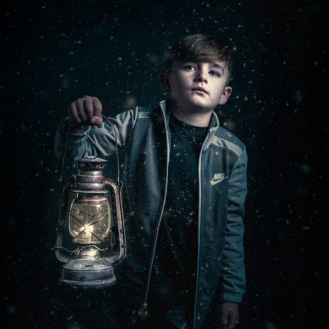 Free download boy child snow christmas lantern free picture to be edited with GIMP free online image editor