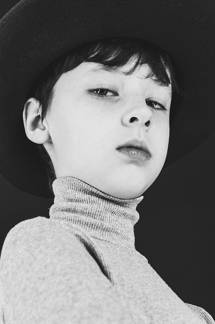 Free download boy kid portrait monochrome child free picture to be edited with GIMP free online image editor