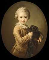 Free download Boy with a Black Spaniel free photo or picture to be edited with GIMP online image editor