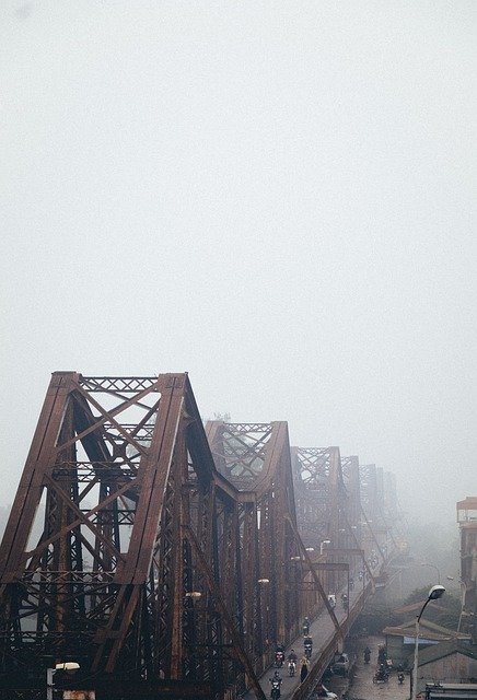 Free download bridge iron fog metal structure free picture to be edited with GIMP free online image editor