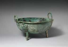 Free download Bronze handled basin with three feet free photo or picture to be edited with GIMP online image editor