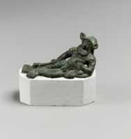 Free download Bronze statuette of a satyr reclining on a lions skin free photo or picture to be edited with GIMP online image editor