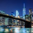 Brooklyn Bridge Night Lights Theme  screen for extension Chrome web store in OffiDocs Chromium