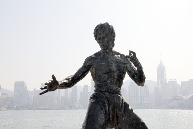 הורדה חינם של אנדרטת פסל ברוס לי הונג קונג תמונה בחינם לעריכה עם עורך תמונות מקוון בחינם של GIMP