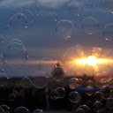 Bubbles and sunset  screen for extension Chrome web store in OffiDocs Chromium