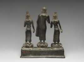 Free download Buddha Attended by Bodhisattvas Avalokiteshvara and Maitreya free photo or picture to be edited with GIMP online image editor