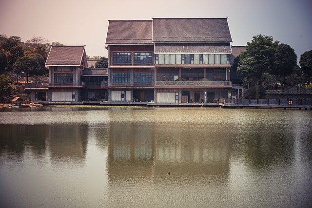 Free download building structure lake water sky free picture to be edited with GIMP free online image editor