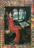 Free download Burne Jones painting used for a book cover by Georgina Rockas using decoupage free photo or picture to be edited with GIMP online image editor