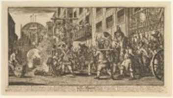 Free download Burning the Rumps at Temple Bar (Twelve Large Illustrations for Samuel Butlers Hudibras, Plate 11) free photo or picture to be edited with GIMP online image editor