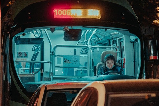 Free download bus driver woman happy smile free picture to be edited with GIMP free online image editor