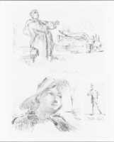 Free download Bust of a Young Woman with Hat, Wine Glass (from Sketchbook) free photo or picture to be edited with GIMP online image editor