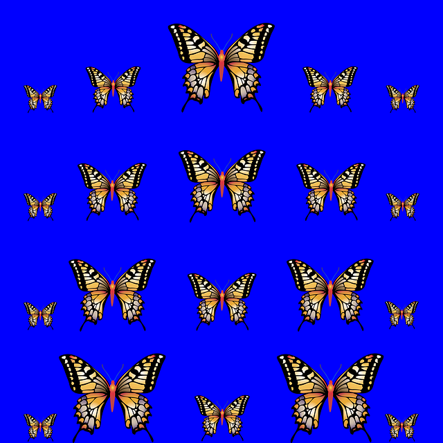 Free download Butterfly Pattern Blue -  free illustration to be edited with GIMP free online image editor