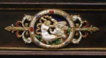 Free download Cabinet with gold mounts and relief free photo or picture to be edited with GIMP online image editor