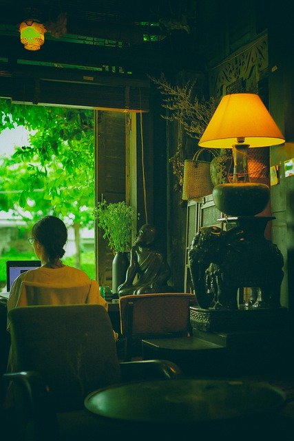 Free download cafe woman work girl working free picture to be edited with GIMP free online image editor