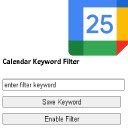 Calendar Keyword Filter  screen for extension Chrome web store in OffiDocs Chromium