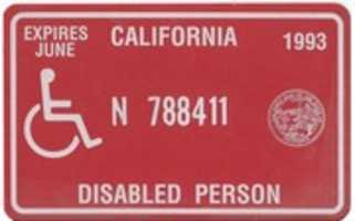 Gratis download California Disabled Person Placard voor 1993 gratis foto of afbeelding om te bewerken met GIMP online afbeeldingseditor