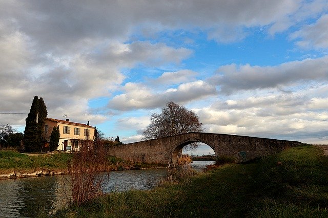 הורדה חינם canal du midi צרפת דרום עץ תמונה בחינם לעריכה עם עורך תמונות מקוון בחינם של GIMP