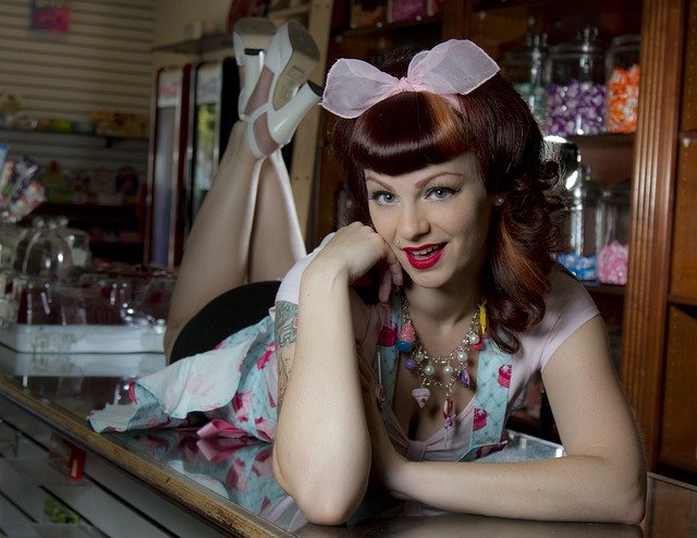 Free download candy store pinup retro vintage free picture to be edited with GIMP free online image editor