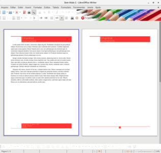 LibreOffice, OpenOffice, Microsoft Word, Excel, Powerpoint 및 Office 365에 유효한 무료 템플릿 Capa Vermelho